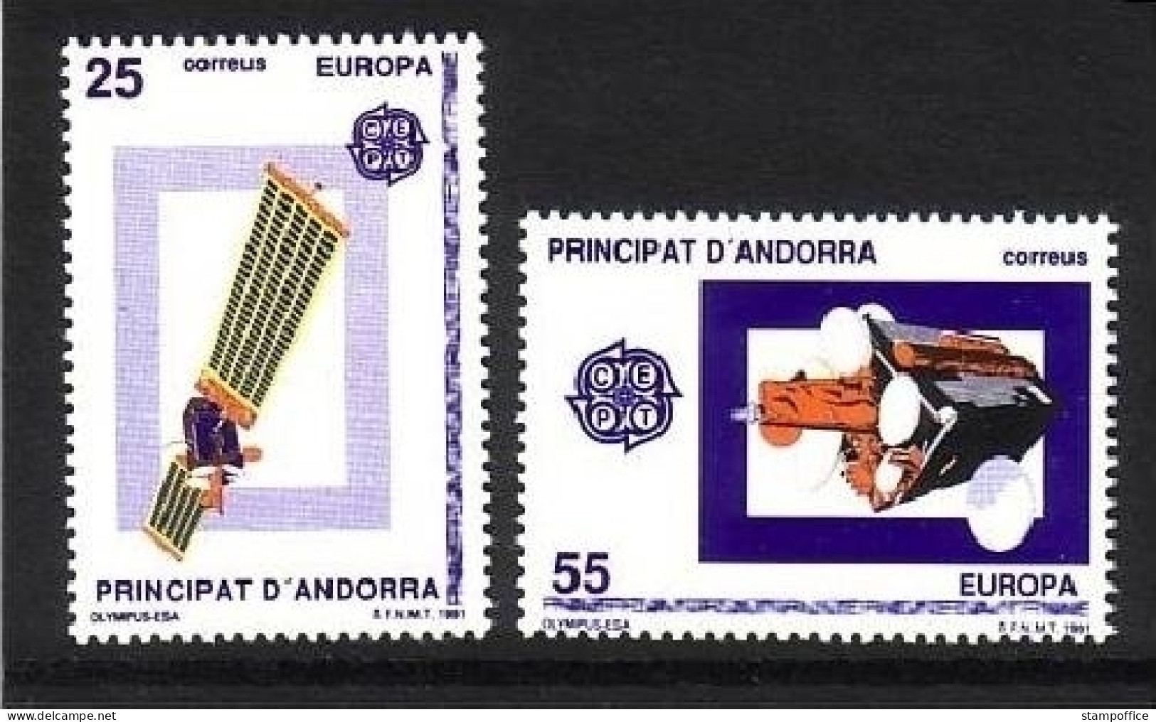 ANDORRA SPANISCH MI-NR. 221-222 POSTFRISCH(MINT) EUROPA 1991 - EUROPÄISCHE WELTRAUMFAHRT - 1991