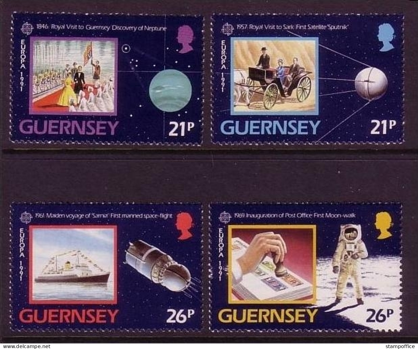 GUERNSEY MI-NR. 518-521 POSTFRISCH(MINT) EUROPA 1991 WELTRAUMFAHRT - 1991