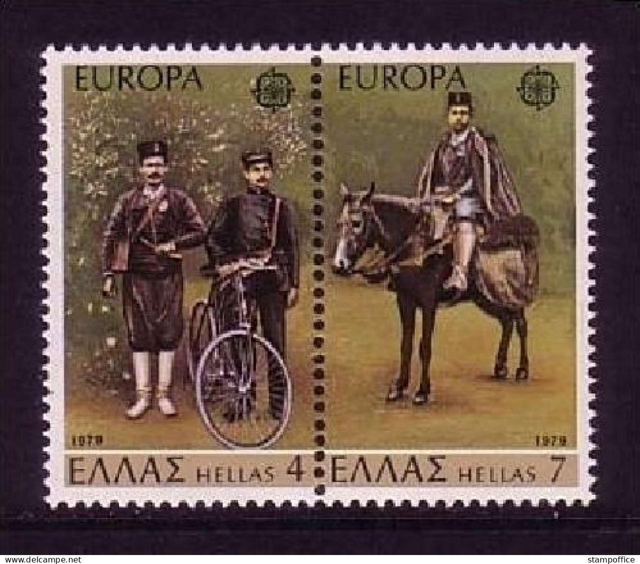 GRIECHENLAND MI-NR. 1352-1353 POSTFRISCH(MINT) EUROPA 1979 FERNMELDEWESEN FAHRRAD PFERD - Neufs