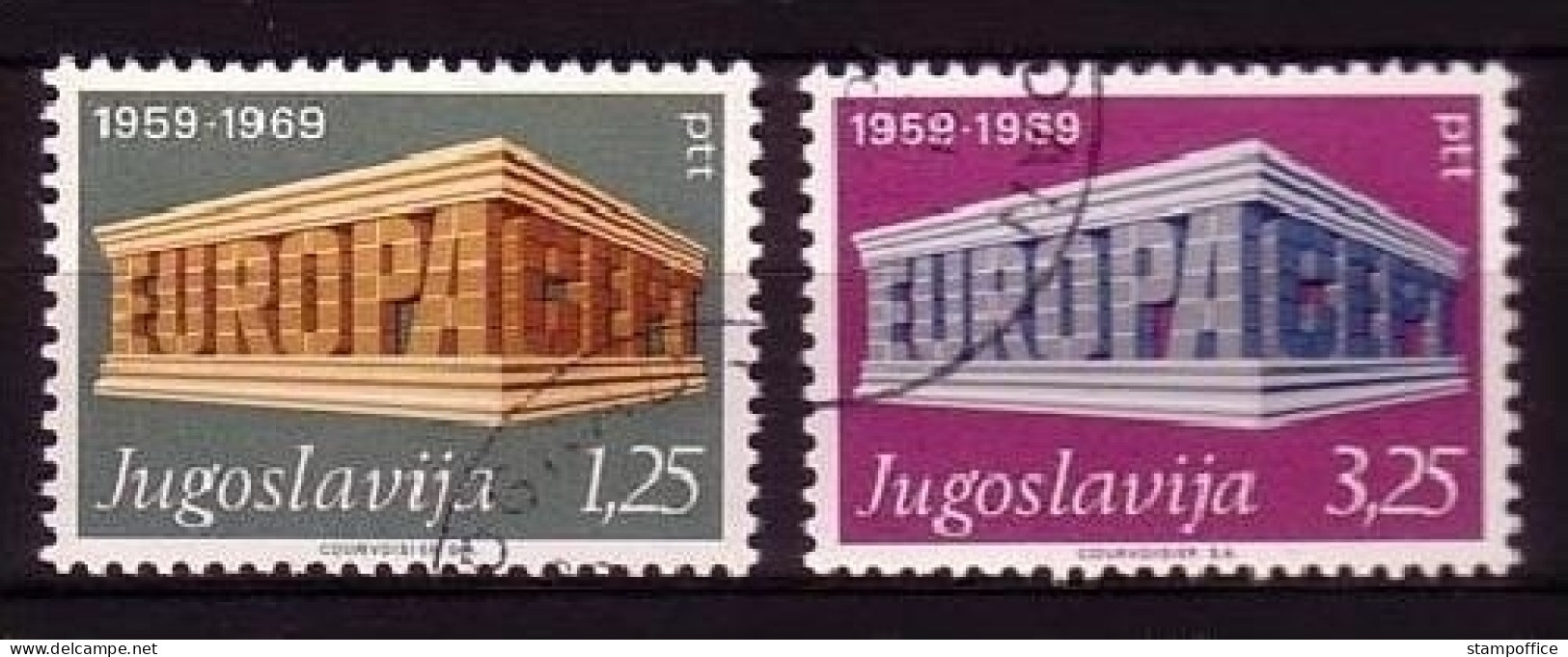 JUGOSLAWIEN MI-NR. 1361-1362 O EUROPA 1969 - EUROPA CEPT - 1969