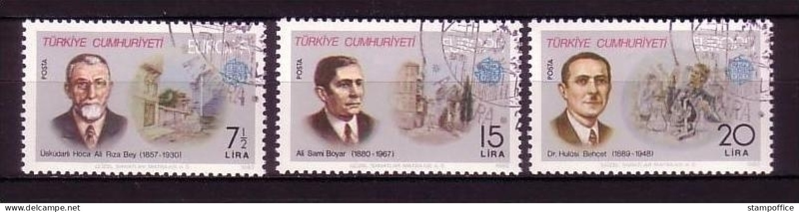 TÜRKEI MI-NR. 2510-2512 GESTEMPELT(USED) EUROPA 1980 PERSÖNLICHKEITEN - 1980