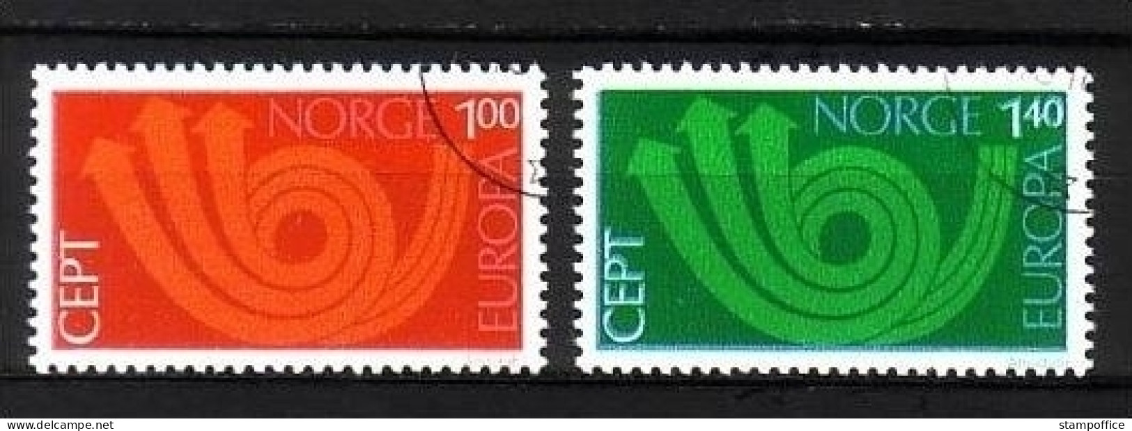 NORWEGEN MI-NR. 660-661 GESTEMPELT(USED) EUROPA 1973 POSTHORN - 1973