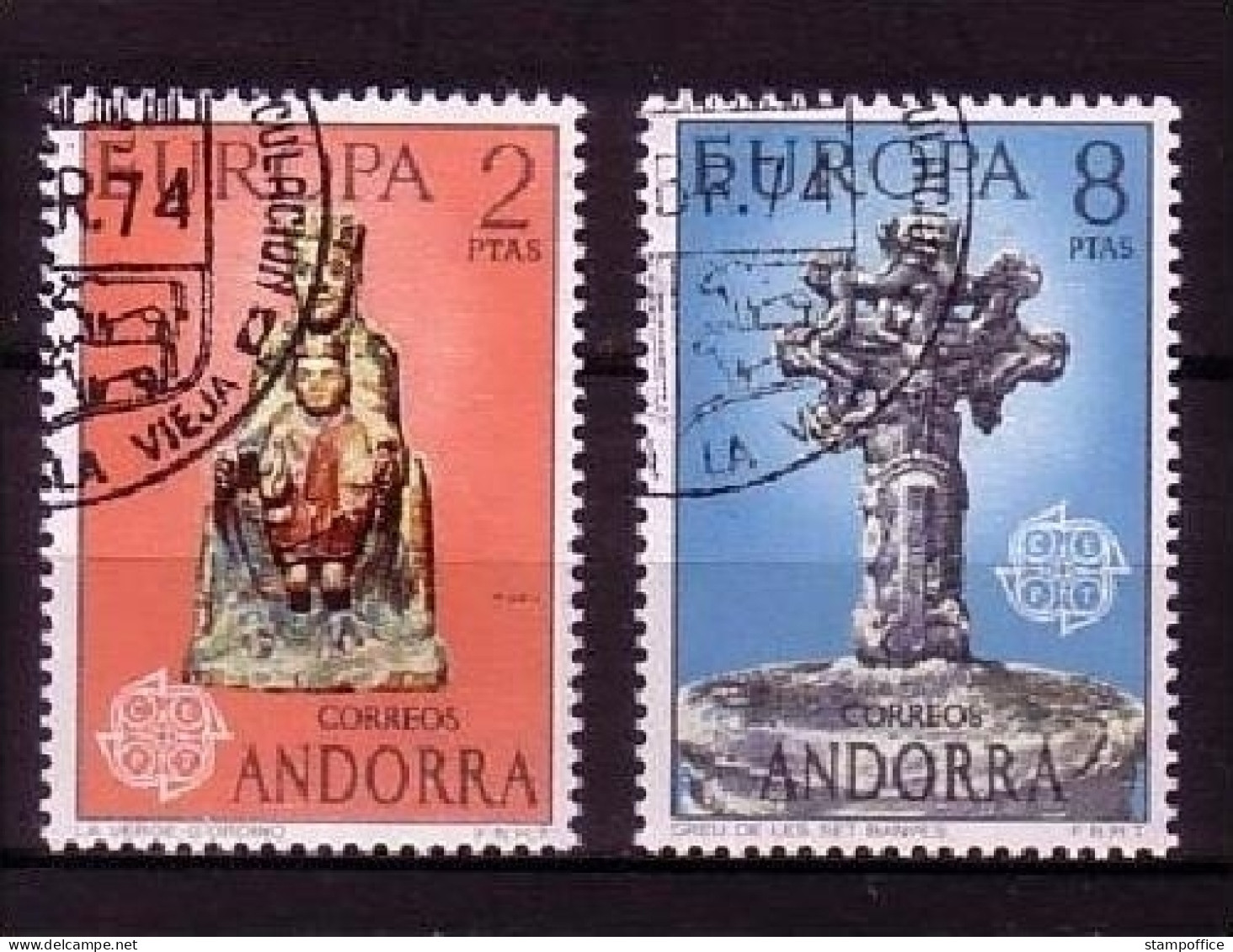 ANDORRA SPANISCH MI-NR. 88-89 GESTEMPELT(USED) EUROPA 1974 SKULPTUREN - 1974