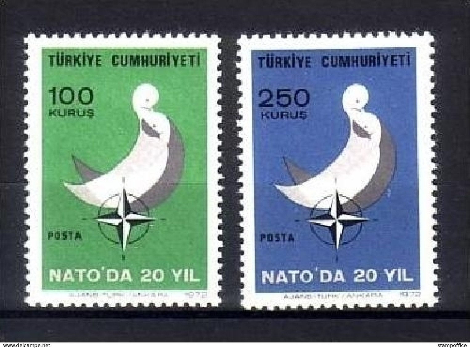 TÜRKEI MI-NR. 2250-2251 POSTFRISCH(MINT) 20 JAHRE TÜRKEI IN DER NATO - NATO