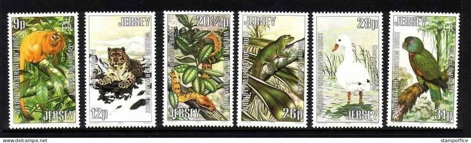 JERSEY MI-NR. 314-319 POSTFRISCH(MINT) TIERE 1984 AFFE LEOPARD BOA GECKO SCHWAN PAPAGEI - Mono