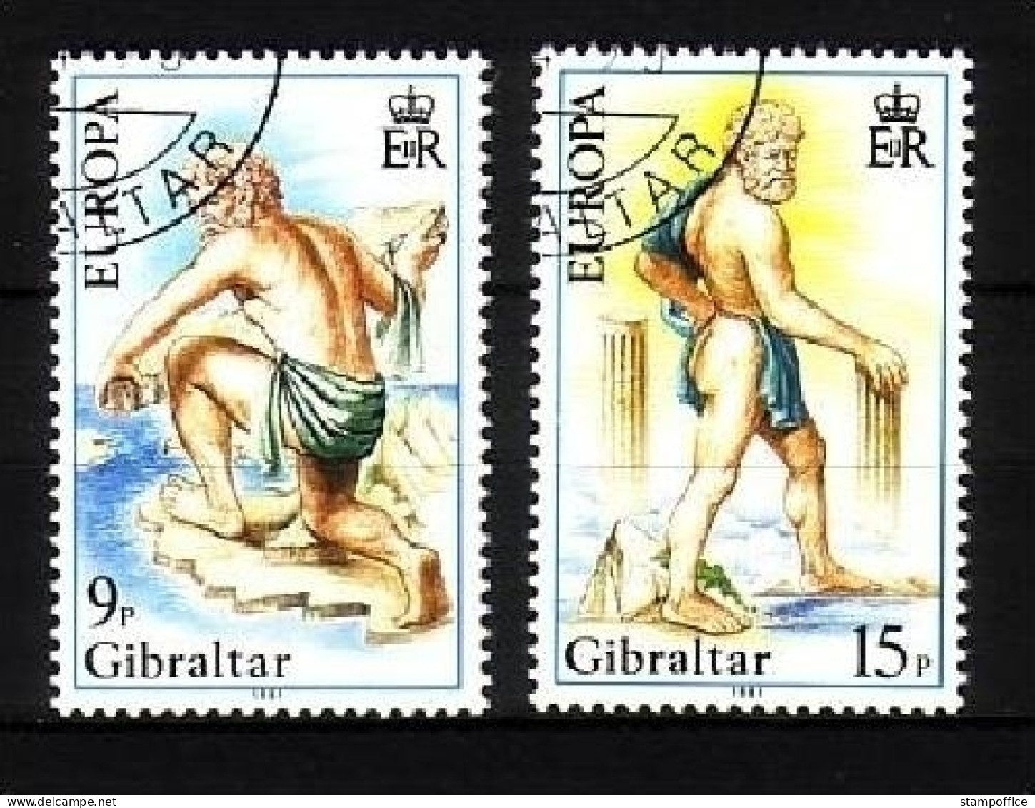 GIBRALTAR MI-NR. 416-417 GESTEMPELT(USED) EUROPA 1981 FOLKLORE HERAKLES - 1981