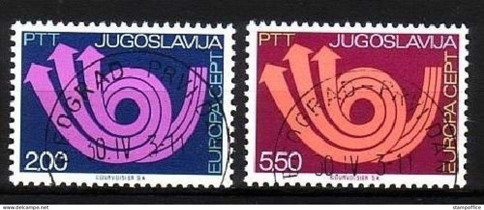 JUGOSLAWIEN MI-NR. 1507-1508 O EUROPA 1973 - POSTHORN - 1973