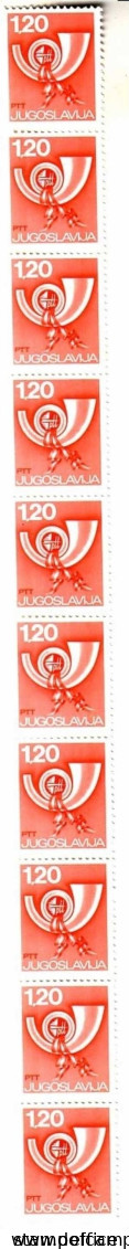 JUGOSLAWIEN MI-NR. 1583 POSTFRISCH(MINT) 10er Streifen POSTHORN - Neufs