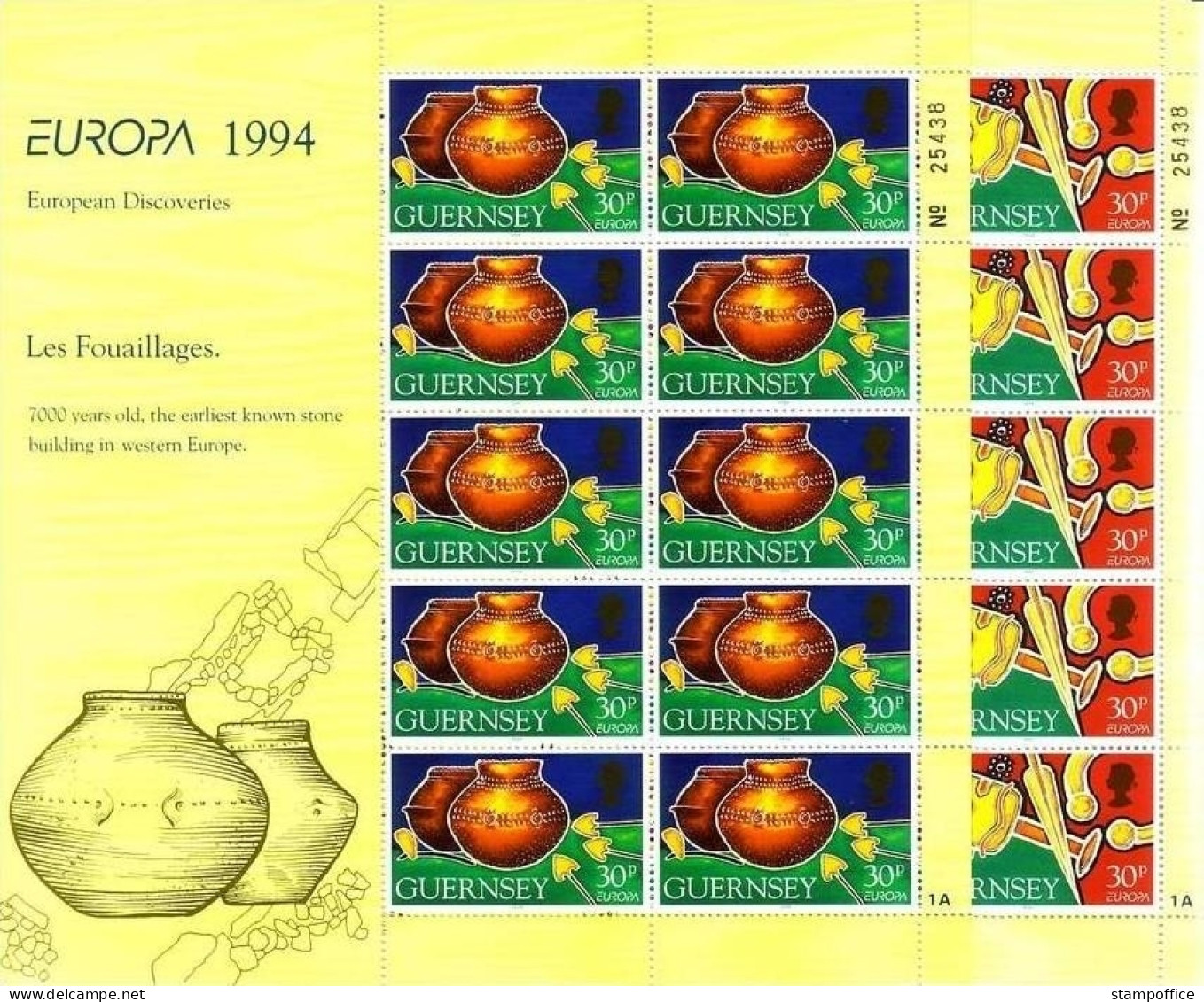 GUERNSEY MI-NR. 635-638 POSTFRISCH KLEINBOGENSATZ EUROPA 1994 ENTDECKUNGEN Und ERFINDUNGEN - 1994