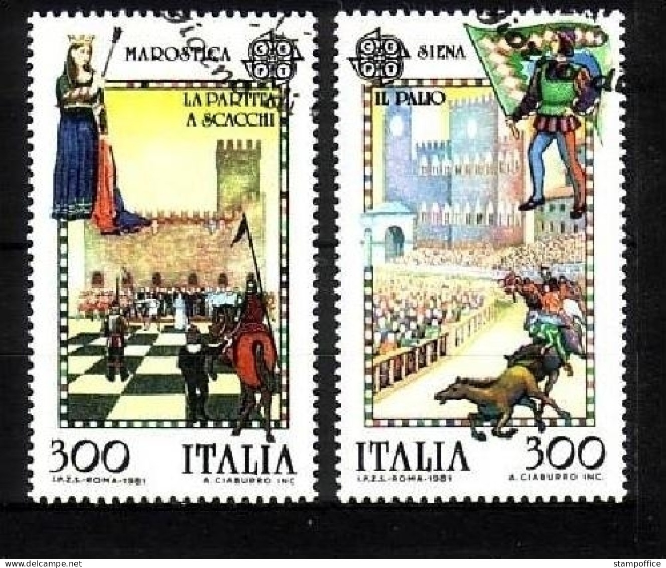 ITALIEN MI-NR. 1748-1749 GESTEMPELT(USED) EUROPA 1981 FOLKLORE SCHACHPARTIE - 1981