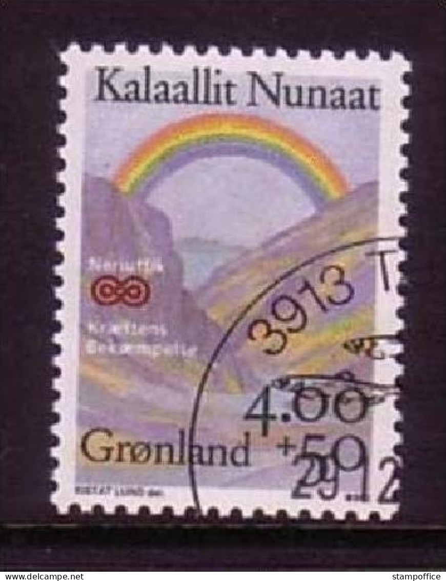 GRÖNLAND MI-NR. 228 GESTEMPELT(USED) KAMPF GEGEN DEN KREBS 1992 LANDSCHAFT MIT REGENBOGEN - Gebruikt