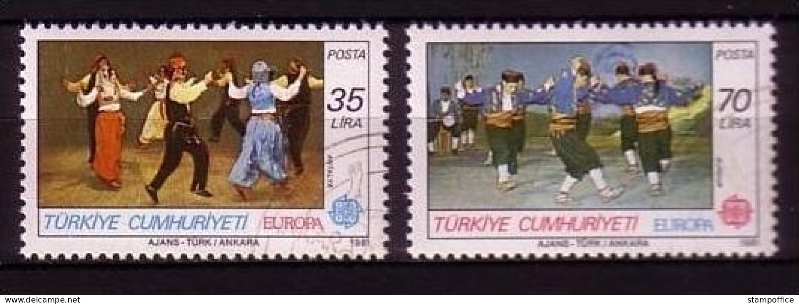 TÜRKEI MI-NR. 2546-2547 GESTEMPELT(USED) EUROPA 1981 FOLKLORE - 1981