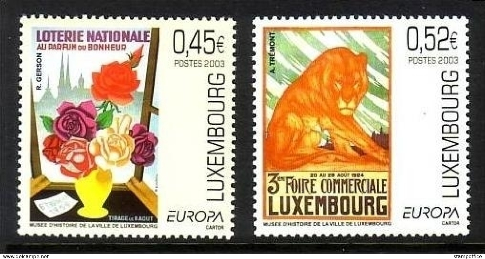 LUXEMBOURG MI-NR. 1607-1608 POSTFRISCH(MINT) EUROPA 2003 PLAKATKUNST - 2003