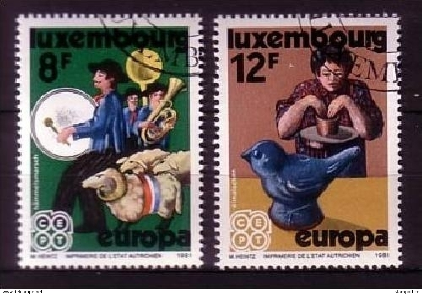 LUXEMBURG MI-NR. 1031-1032 GESTEMPELT(USED) EUROPA 1981 FOLKLORE MUSIKGRUPPE - 1981