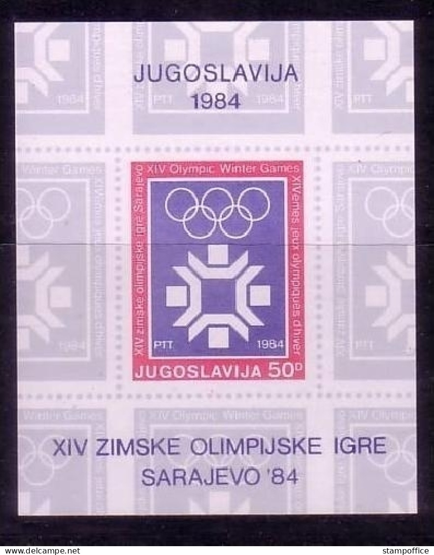 JUGOSLAWIEN BLOCK 22 POSTFRISCH(MINT) OLYMPISCHE WINTERSPIELE SARAJEVO '84 - Hiver 1984: Sarajevo