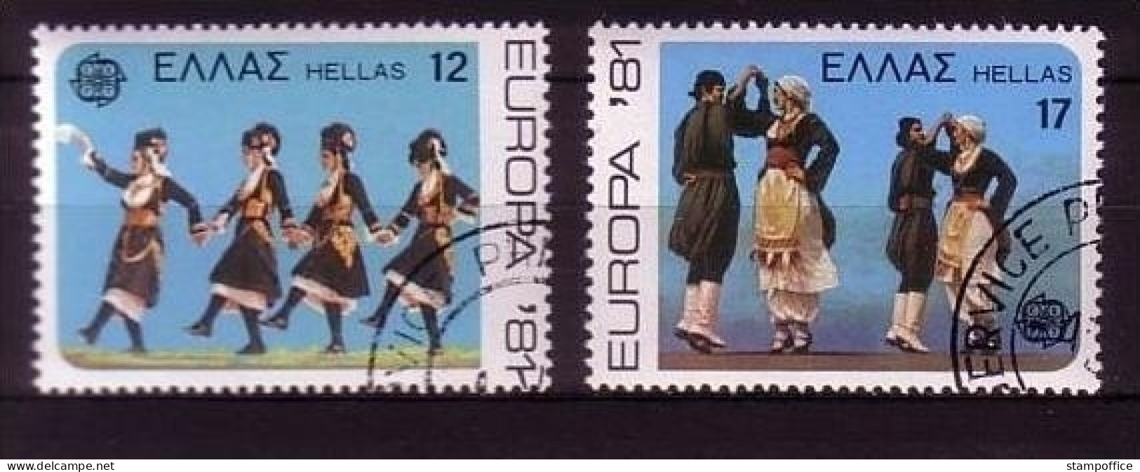 GRIECHENLAND MI-NR. 1445-1446 O EUROPA 1981 FOLKLORE VOLKSTANZ - 1981