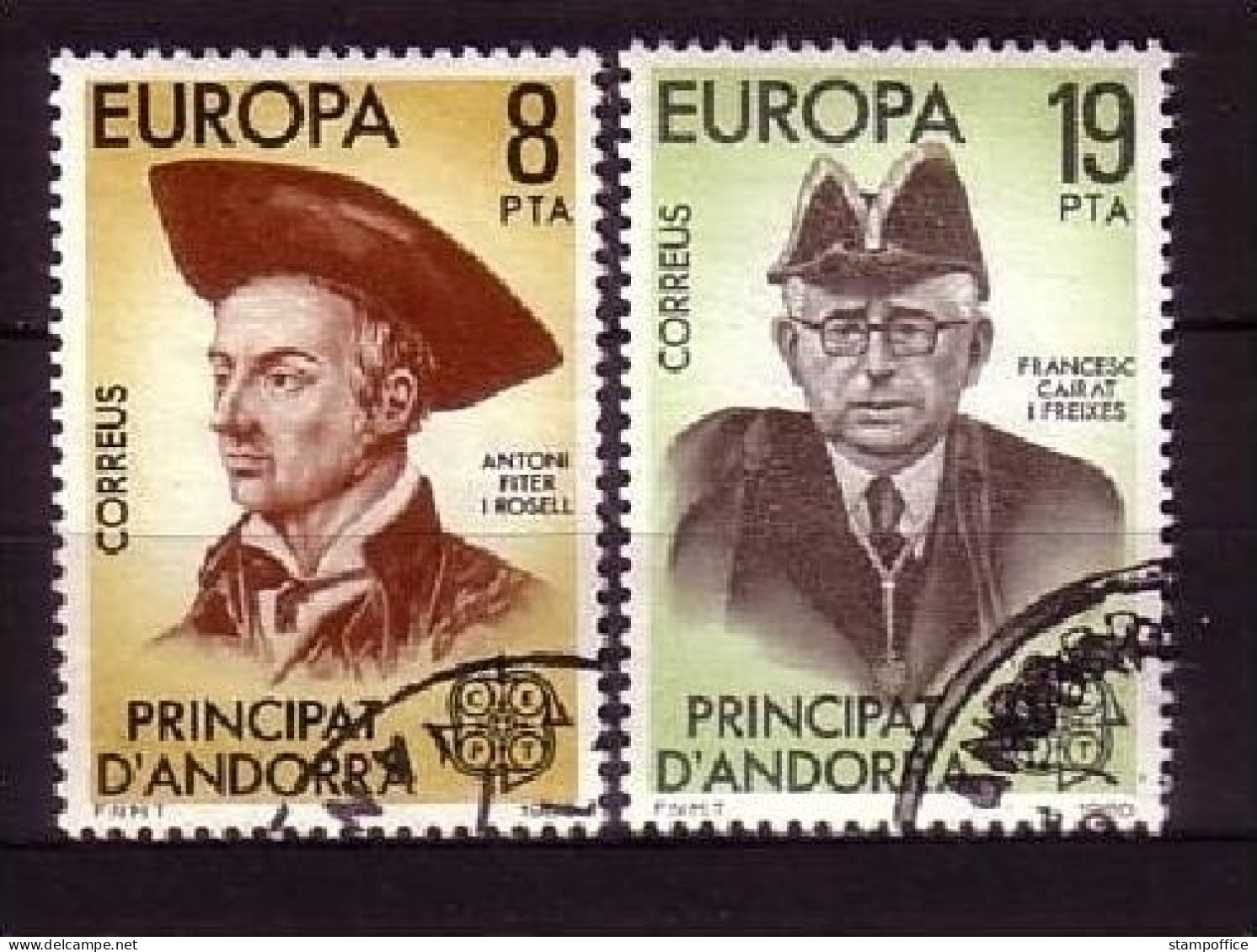 ANDORRA SPANIISCH MI-NR. 131-132 O EUROPA 1980 - PERSÖNLICHKEITEN ROSELI SCHRIFTSTELLER - Oblitérés