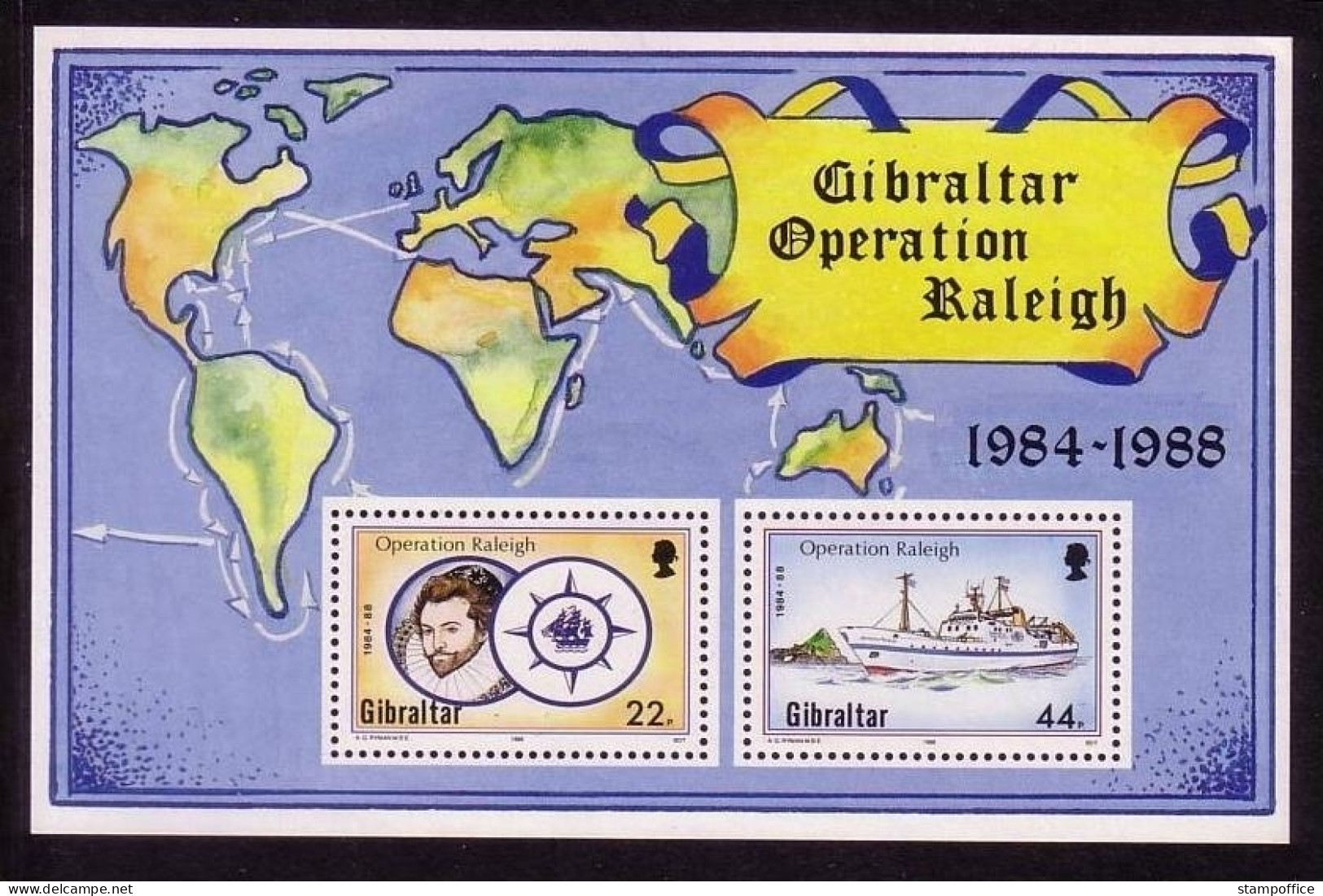 GIBRALTAR BLOCK 11 POSTFRISCH(MINT) OPERATION RALEIGH SCHIFF - Gibraltar