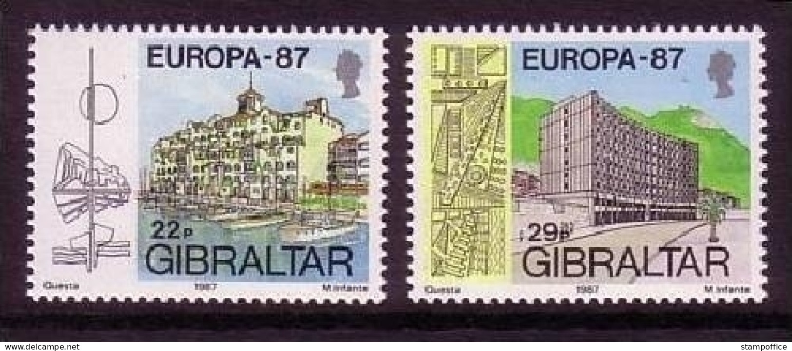 GIBRALTAR MI-NR. 519-520 POSTFRISCH EUROPA 1987 - MODERNE ARCHITEKTUR - Gibraltar
