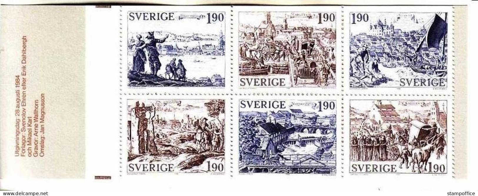 SCHWEDEN MH 101 POSTFRISCH(MINT) STÄDTEANSICHTEN 1984 KUTSCHEN PFERDE SCHIFFE - 1981-..