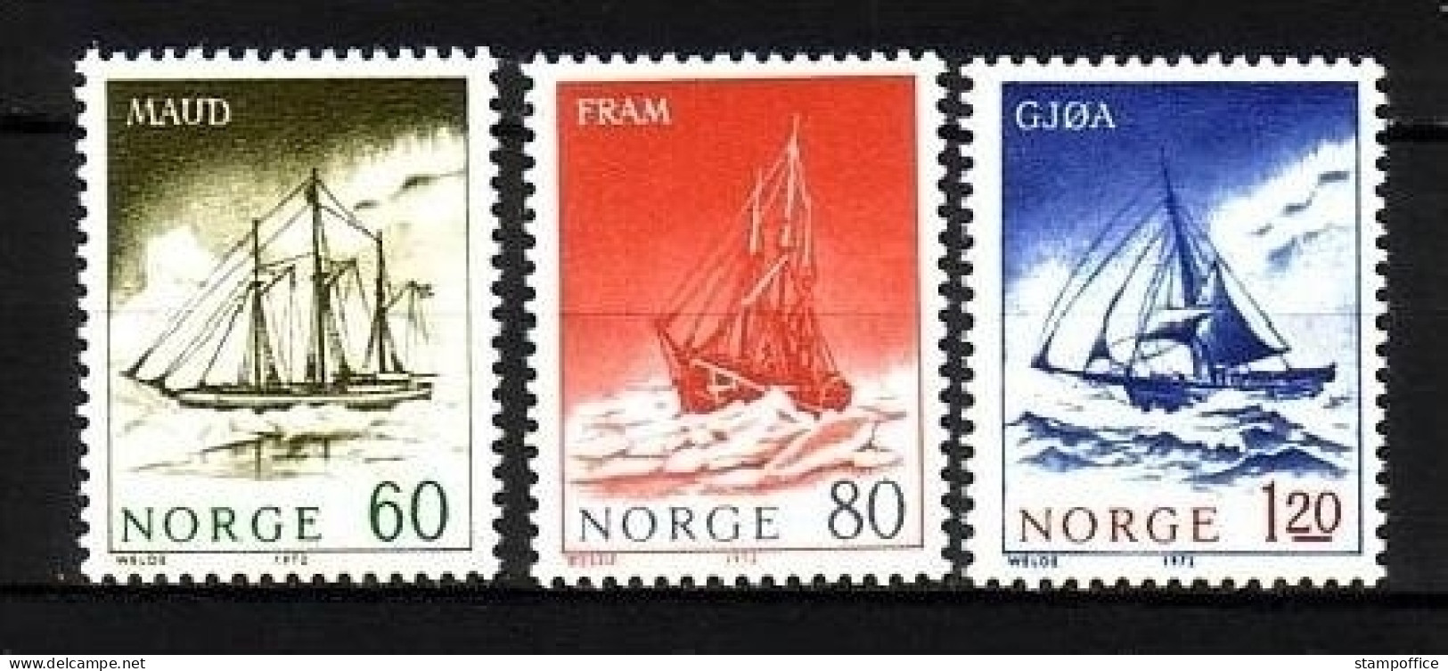 NORWEGEN Mi-Nr. 649-651 POSTFRISCH(MINT) POLARSCHIFFE 1972 - Neufs