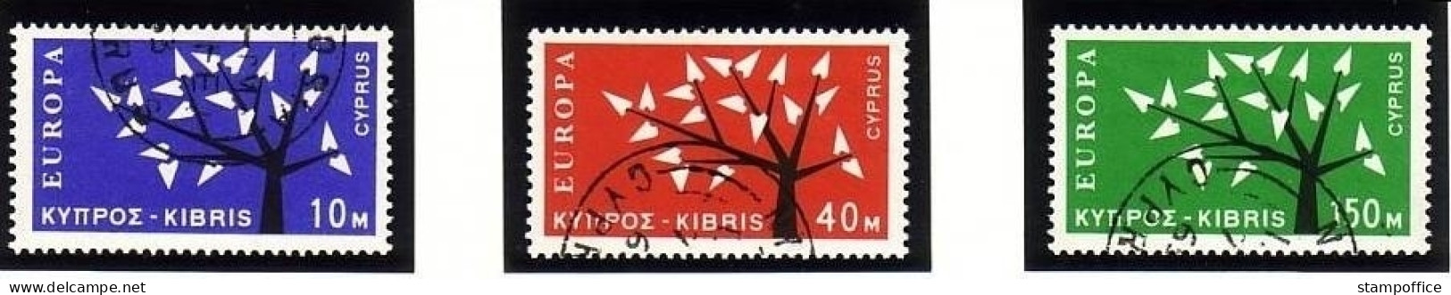 ZYPERN MI-NR. 215-217 GESTEMPELT(USED) EUROPA CEPT 1962 BAUM - 1962