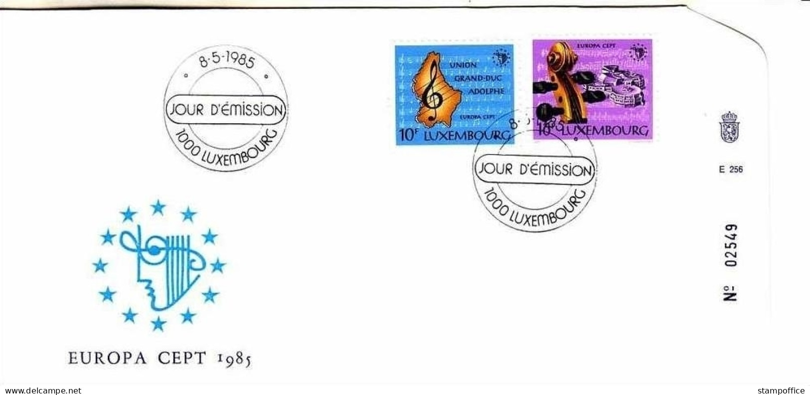 LUXEMBOURG MI-NR. 1125-1126 FDC CEPT 1985 JAHR DER MUSIK - 1985