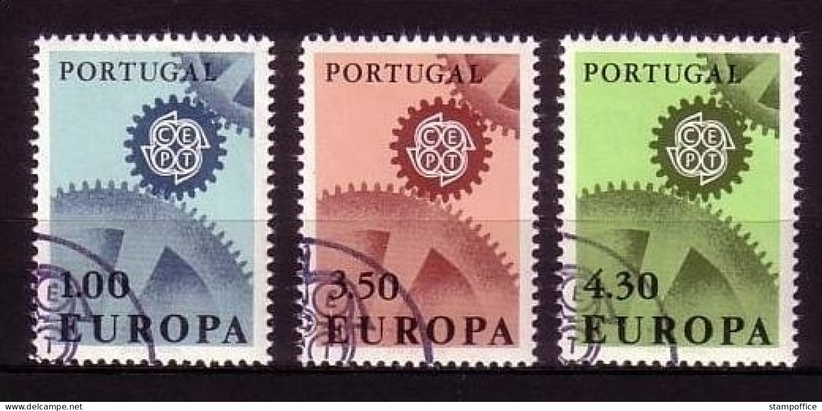 PORTUGAL MI-NR. 1026-1028 O EUROPA 1967 - ZAHNRÄDER - Usado