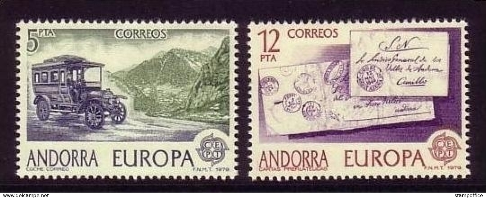 ANDORRA SPANISCH MI-NR. 123-124 POSTFRISCH(MINT) EUROPA 1979 POST- Und FERNMELDEWESEN POSTAUTOBUS - 1979