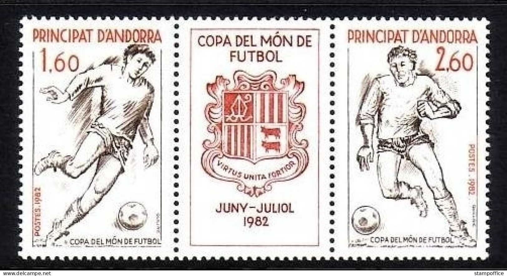 ANDORRA FRANZÖSISCH MI-NR. 323-324 POSTFRISCH(MINT) FUSSBALL WELTMEISTERSCHAFT SPANIEN 1982 - 1982 – Spain