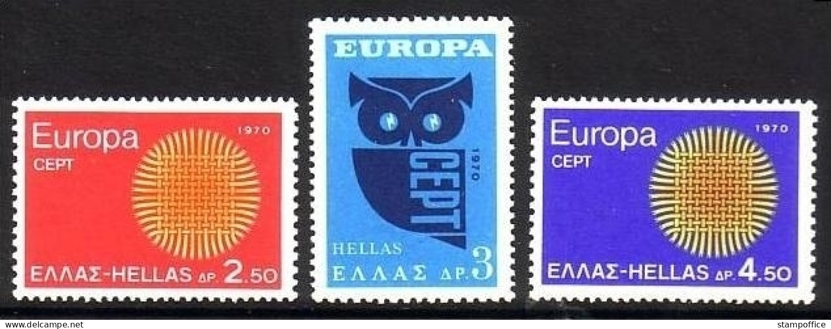GRIECHENLAND MI-NR. 1040-1042 POSTFRISCH(MINT) EUROPA 1970 SONNENSYMBOL - 1970