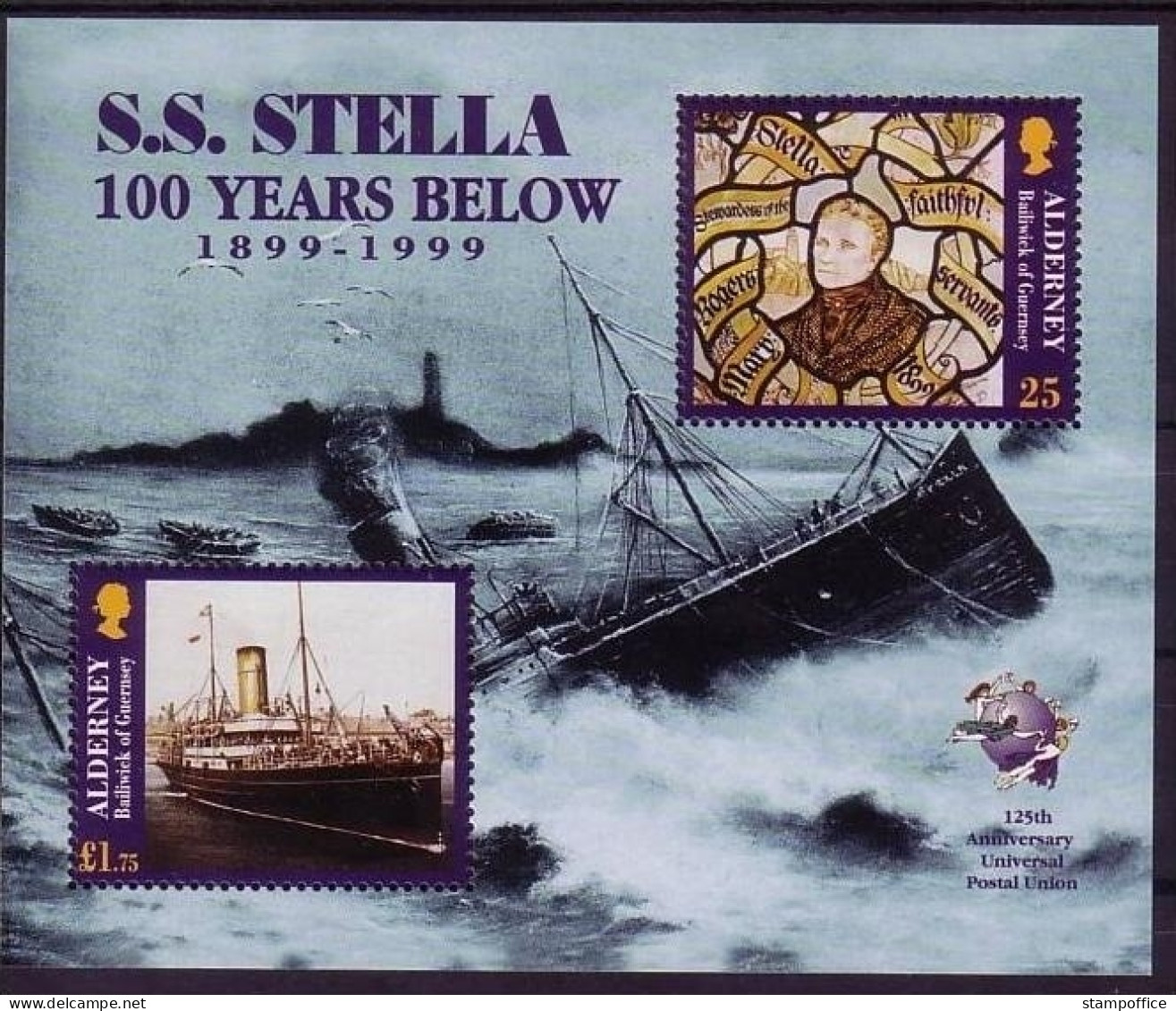 ALDERNEY BLOCK 5 POSTFRISCH(MINT) UNTERGANG DER S.S. STELLA SCHIFF 1999 - Alderney