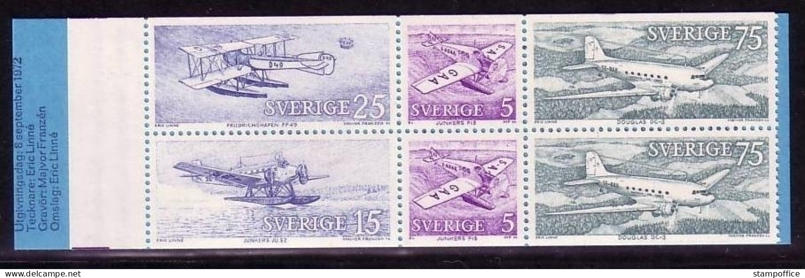 SCHWEDEN MH 34 POSTFRISCH(MINT) POSTFLUGZEUGE - 1951-80