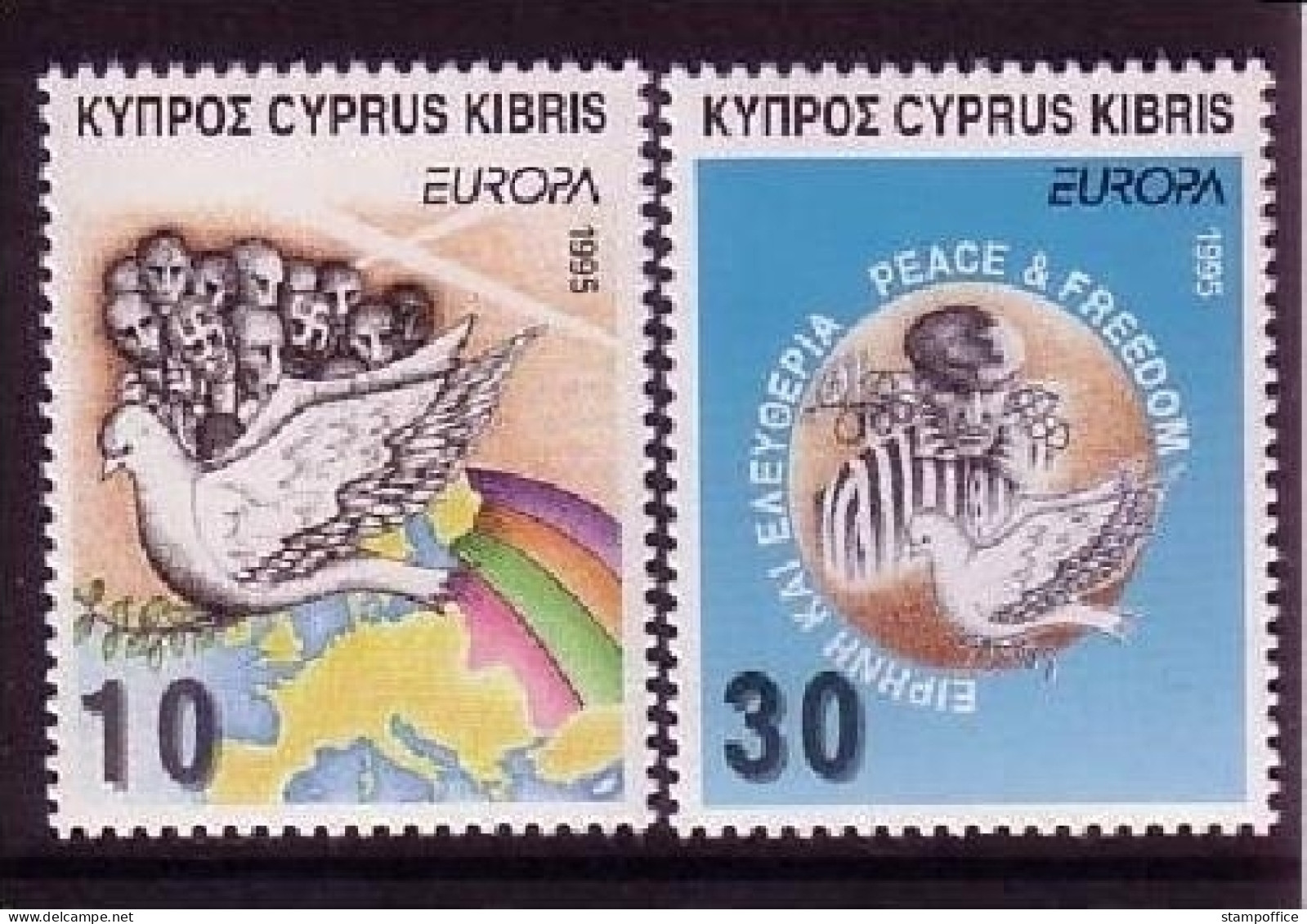 ZYPERN MI-NR. 854-855 POSTFRISCH(MINT) EUROPA CEPT 1995 FRIEDEN UND FREIHEIT - 1995