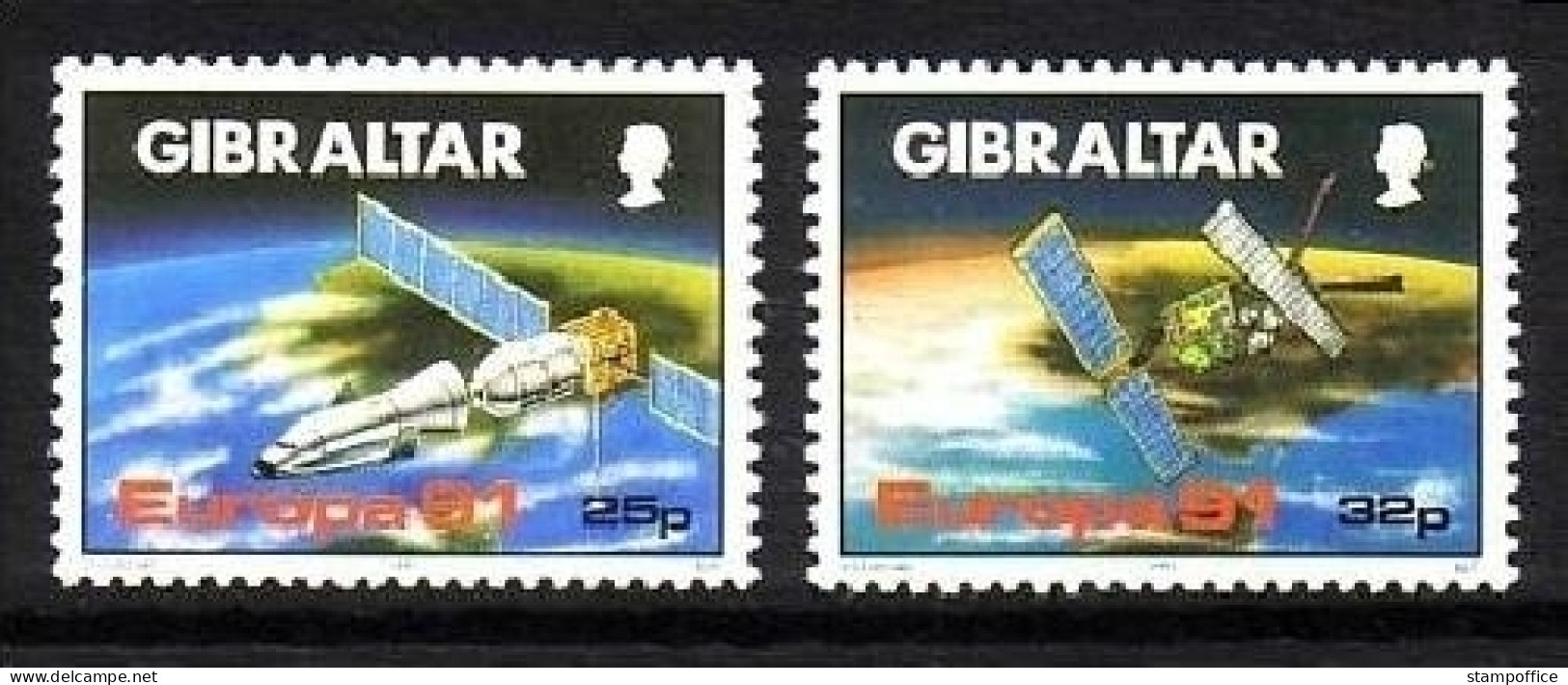 GIBRALTAR MI-NR. 613-614 POSTFRISCH(MINT) EUROPA 1991 - EUROPÄISCHE WELTRAUMFAHRT - 1991