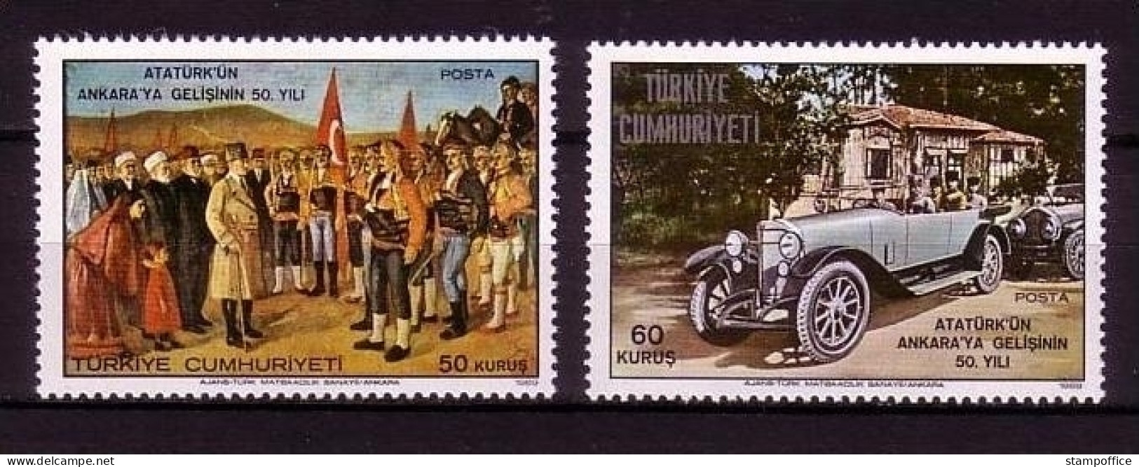 TÜRKEI MI-NR. 2156-2157 POSTFRISCH(MINT) EINZUG ATATÜRKS IN ANKARA AUTO - Ungebraucht