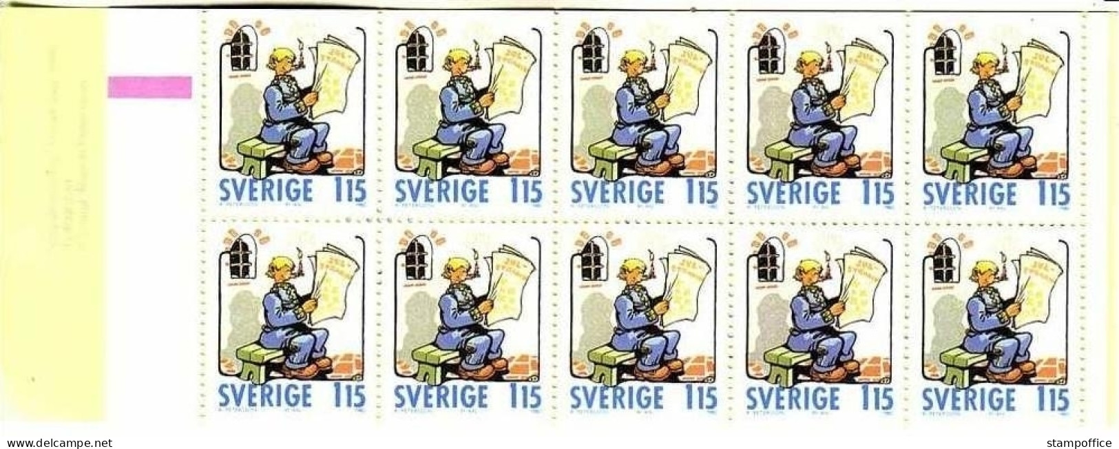 SCHWEDEN MH Mit 10 X 1125 D POSTFRISCH(MINT) SCHWEDISCHE COMICFIGUR REKRUT 91 KARLSSON 1980 - 1951-80