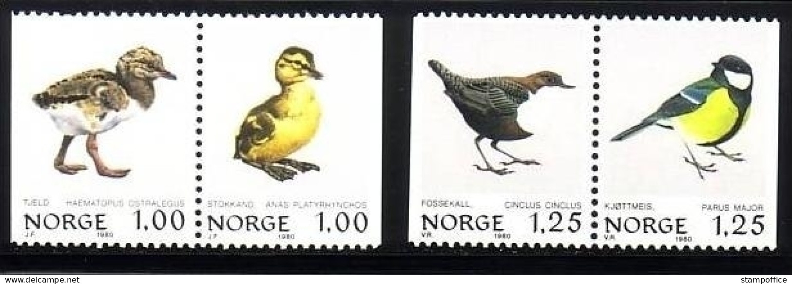 NORWEGEN MI-NR. 811-814 POSTFRISCH(MINT) VÖGEL KÜKEN AUSTERNFISCHER STOCKENTE WASSERAMSEL KOHLMEISE - Nuevos