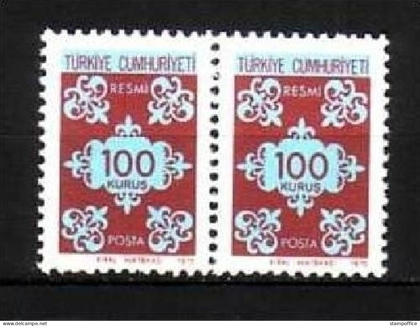 TÜRKEI DIENSTMARKEN MI-NR. 140 POSTFRISCH(MINT) Pärchen ORNAMENT 1975 - Francobolli Di Servizio