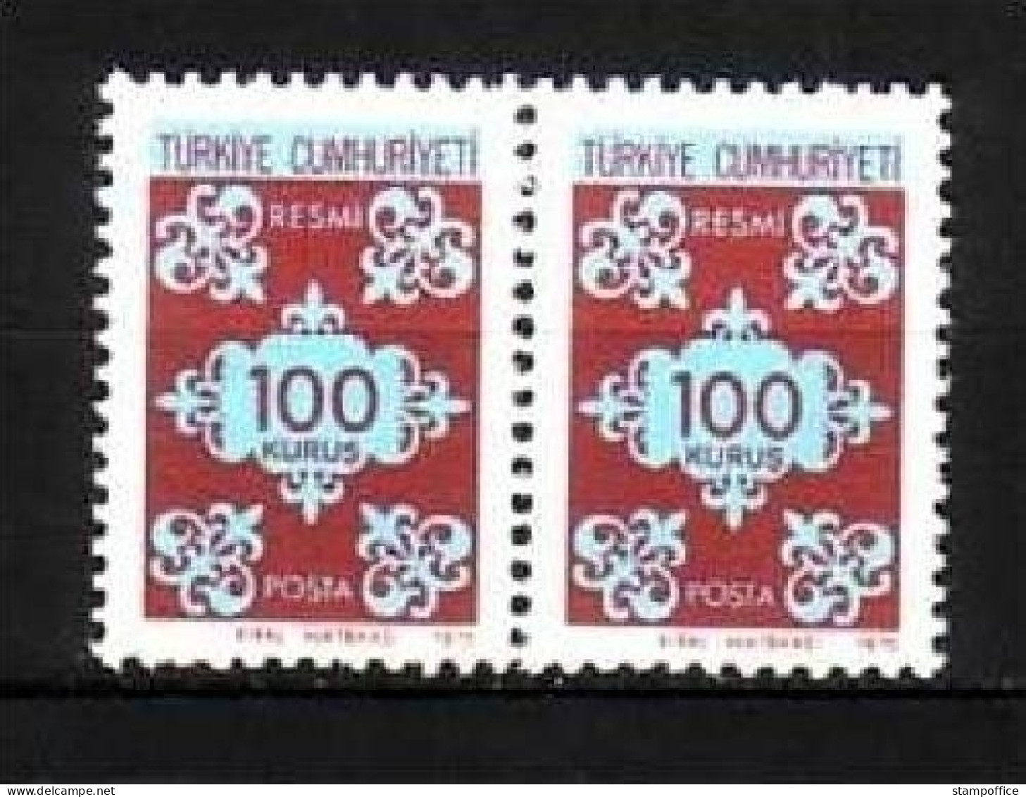 TÜRKEI DIENSTMARKEN MI-NR. 140 POSTFRISCH(MINT) Pärchen ORNAMENT 1975 - Dienstzegels