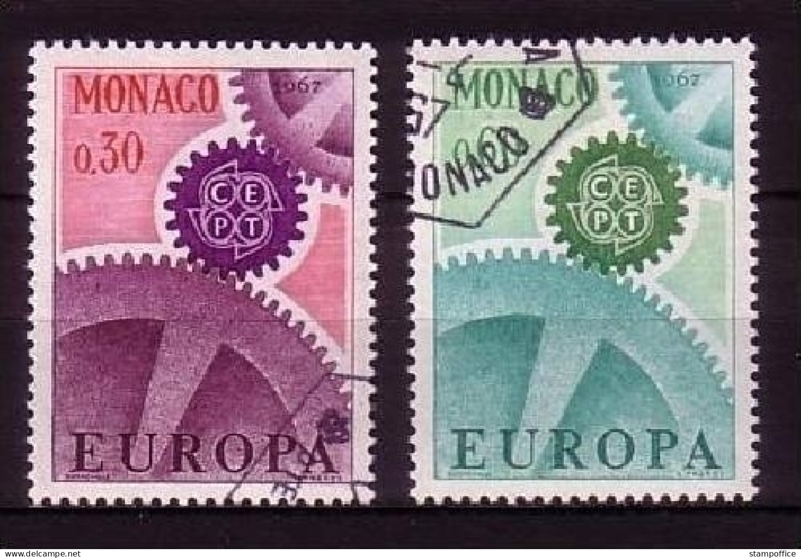 MONACO MI-NR. 870-871 O EUROPA 1967 - ZAHNRÄDER - 1967