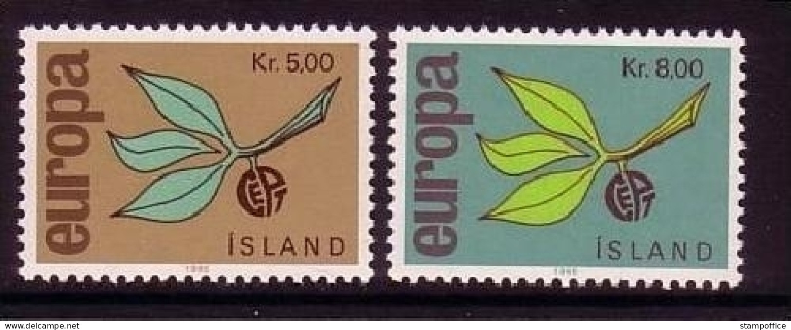 ISLAND MI-NR. 395-396 POSTFRISCH(MINT) EUROPA 1965 ZWEIG - 1965