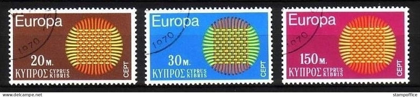 ZYPERN MI-NR. 332-334 GESTEMPELT(USED) EUROPA 1970 SONNENSYMBOL - 1970