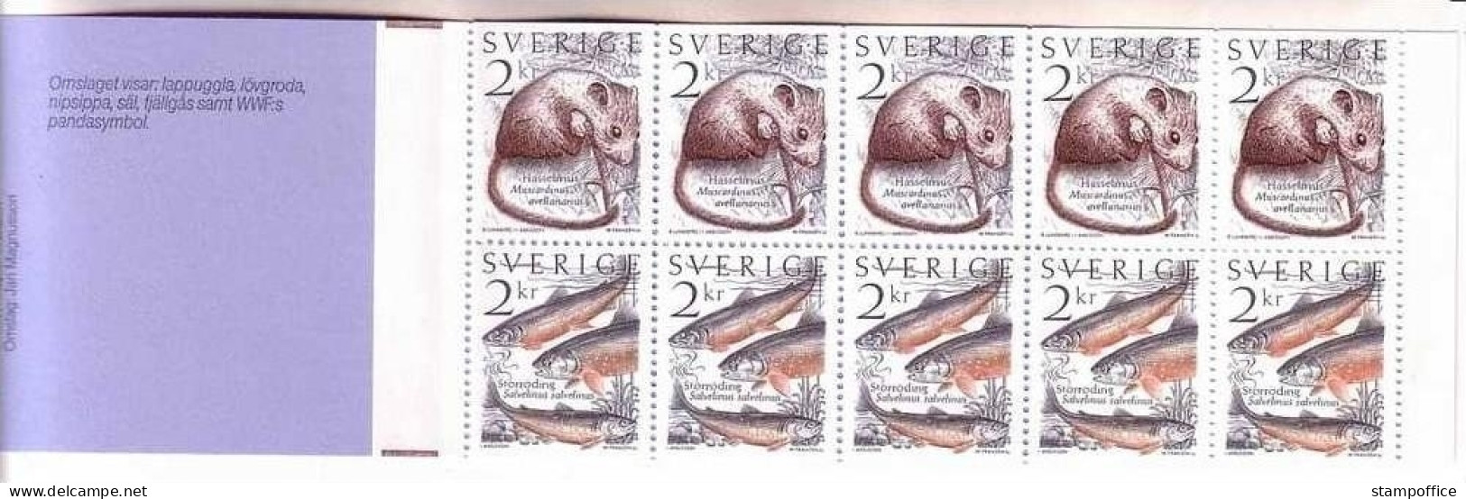 SCHWEDEN MH 104 POSTFRISCH(MINT) NATURSCHUTZ 1985 HASELMAUS SAIBLING - 1981-..