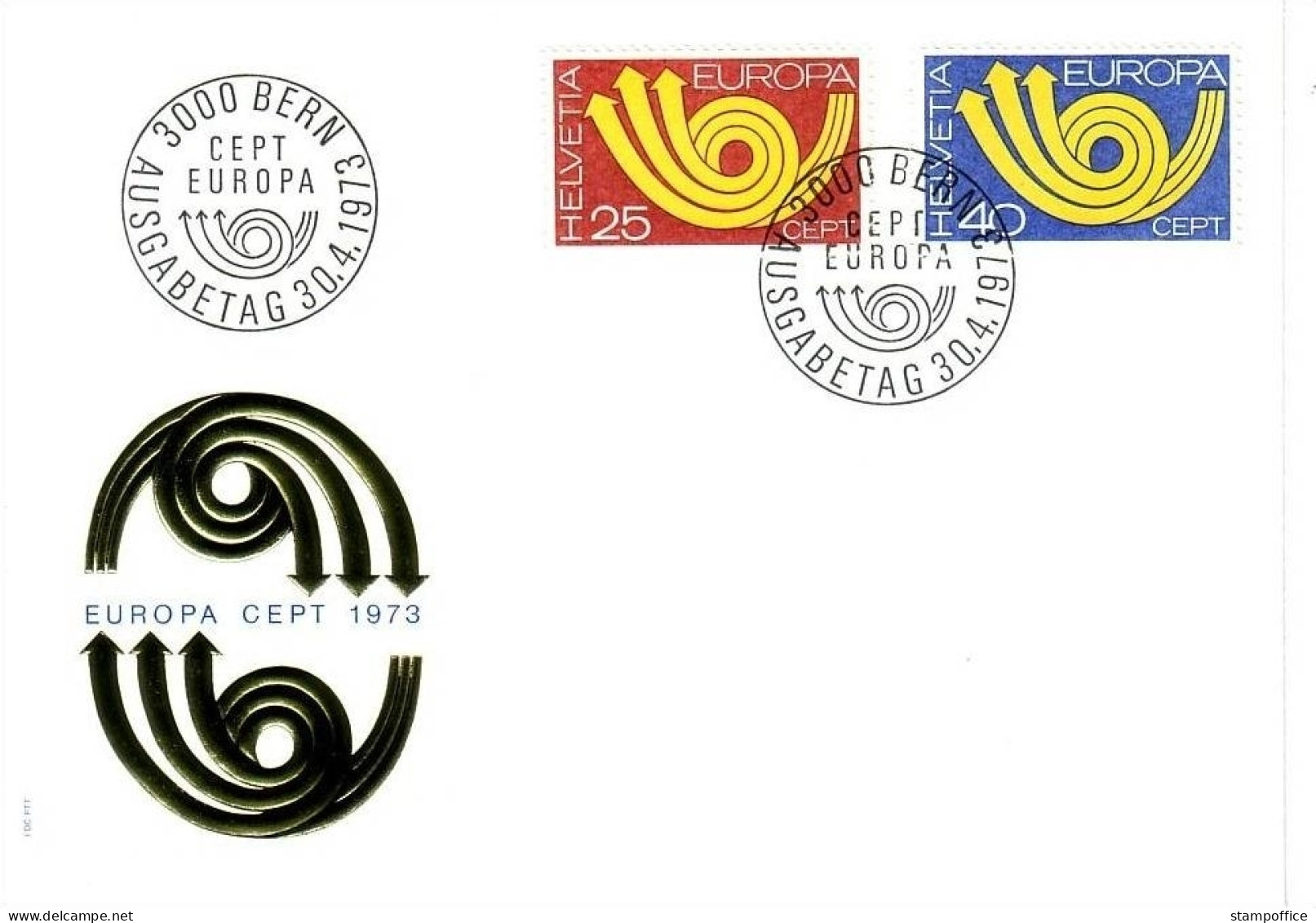 SCHWEIZ MI-NR. 994-995 FDC EUROPA 1973 POSTHORN - 1973