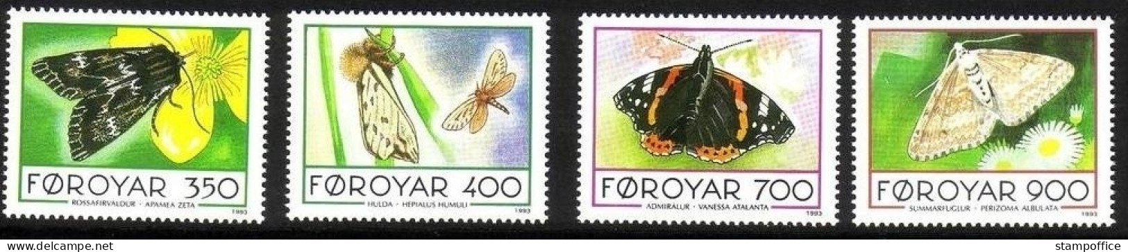 FÄRÖER MI-NR. 252-255 POSTFRISCH(MINT) SCHMETTERLINGE 1993 - Papillons