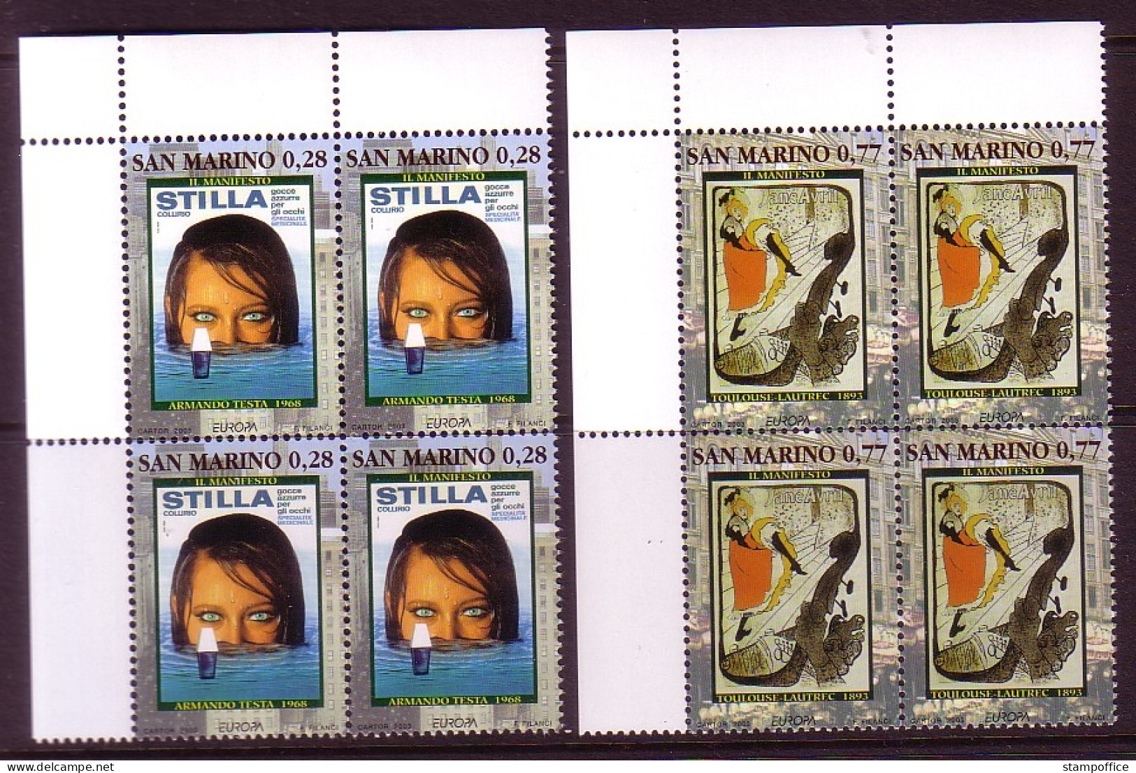 SAN MARINO MI-NR. 2085-2086 POSTFRISCH(MINT) 4er BLOCK EUROPA 2003 - PLAKATKUNST - 2003