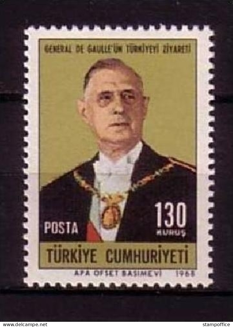 TÜRKEI MI-NR. 2107 POSTFRISCH(MINT) GENERAL CHARLES DE GAULLE 1968 - Unused Stamps