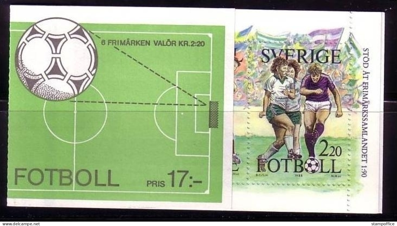 SCHWEDEN MH 134 POSTFRISCH(MINT) TAG DER BRIEFMARKE 1988 FUSSBALL - 1981-..