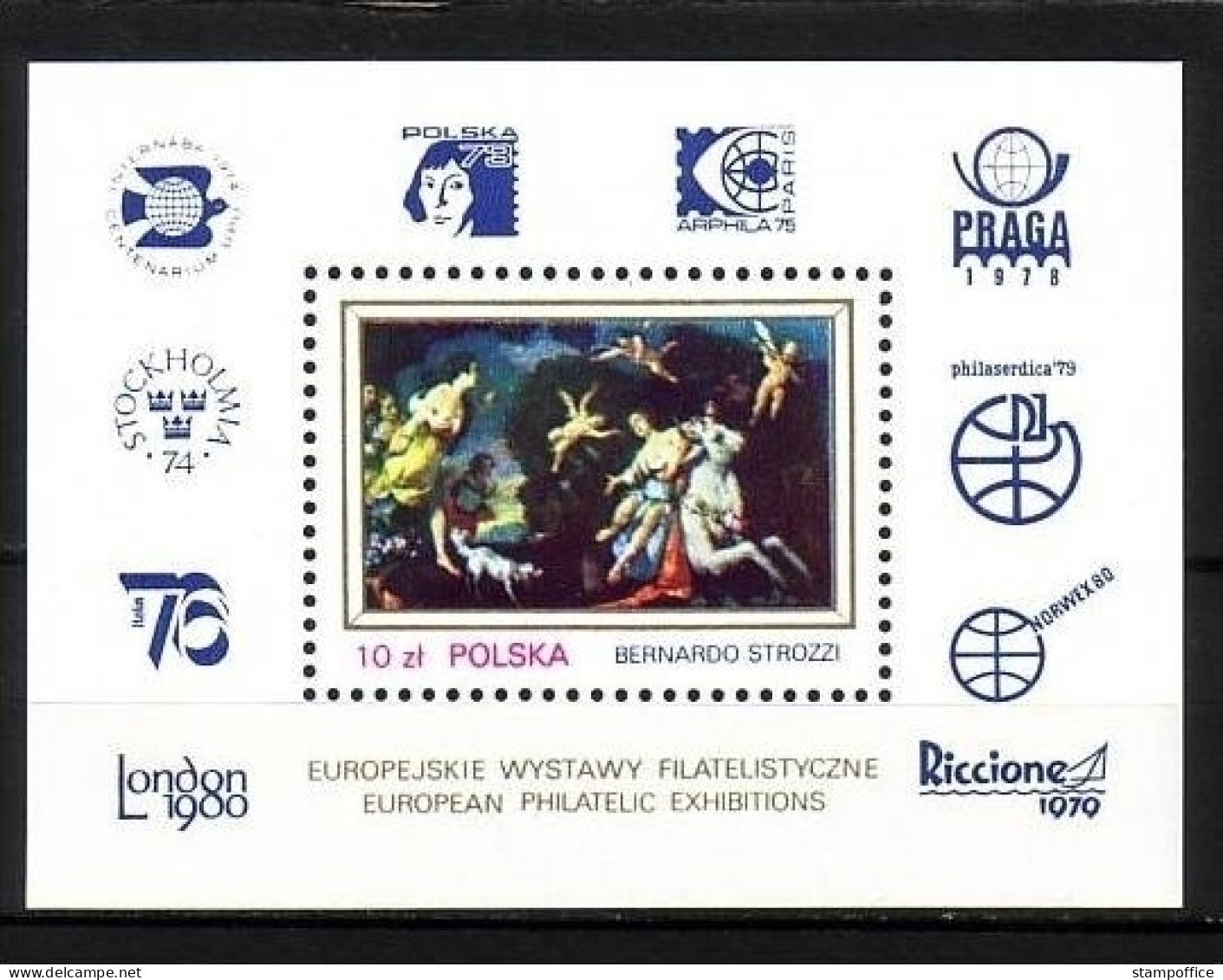 POLEN BLOCK 78 POSTFRISCH(MINT) INTERNATIONALE BRIEFMARKENAUSSTELLUNGEN IN EUROPA - Blocs & Feuillets